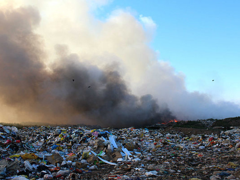 Во львовском селе начался пожар на мусорной свалке (ФОТО)