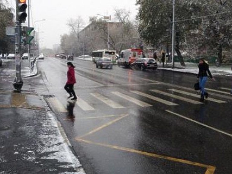 В Москве сегодня выпал мокрый снег (ФОТО)