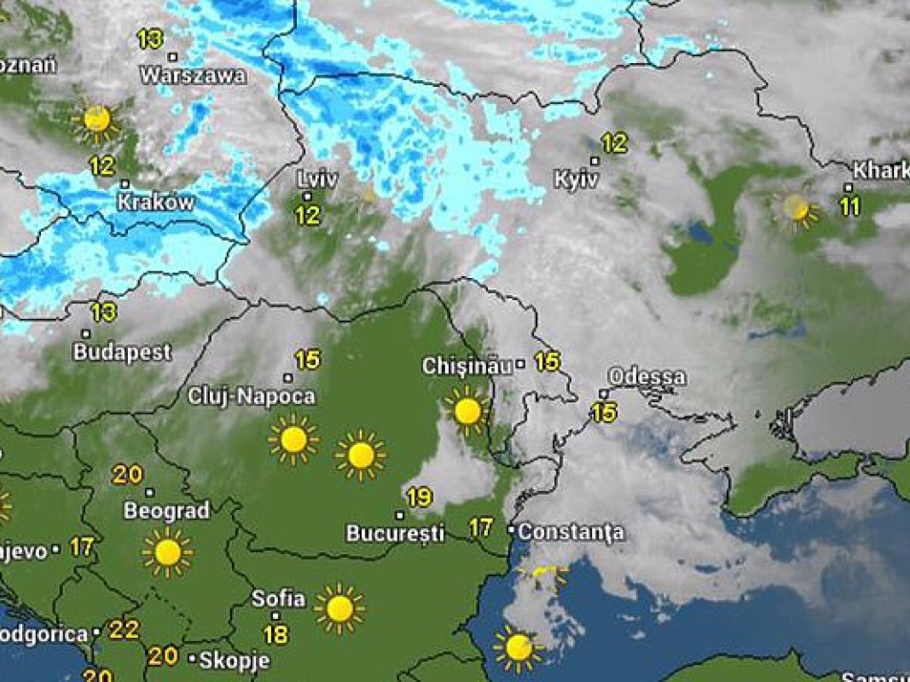 Синоптик: В воскресенье в Украине будет холодно, местами пройдут дожди (КАРТА)