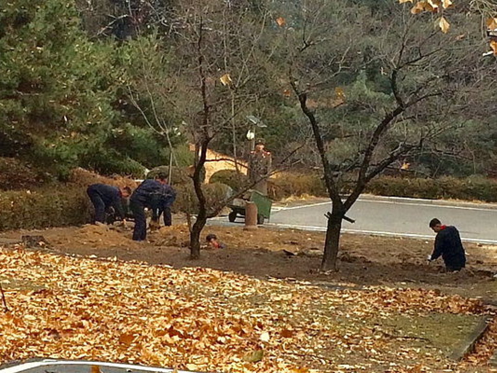 В КНДР копают траншею на месте побега военного в Южную Корею