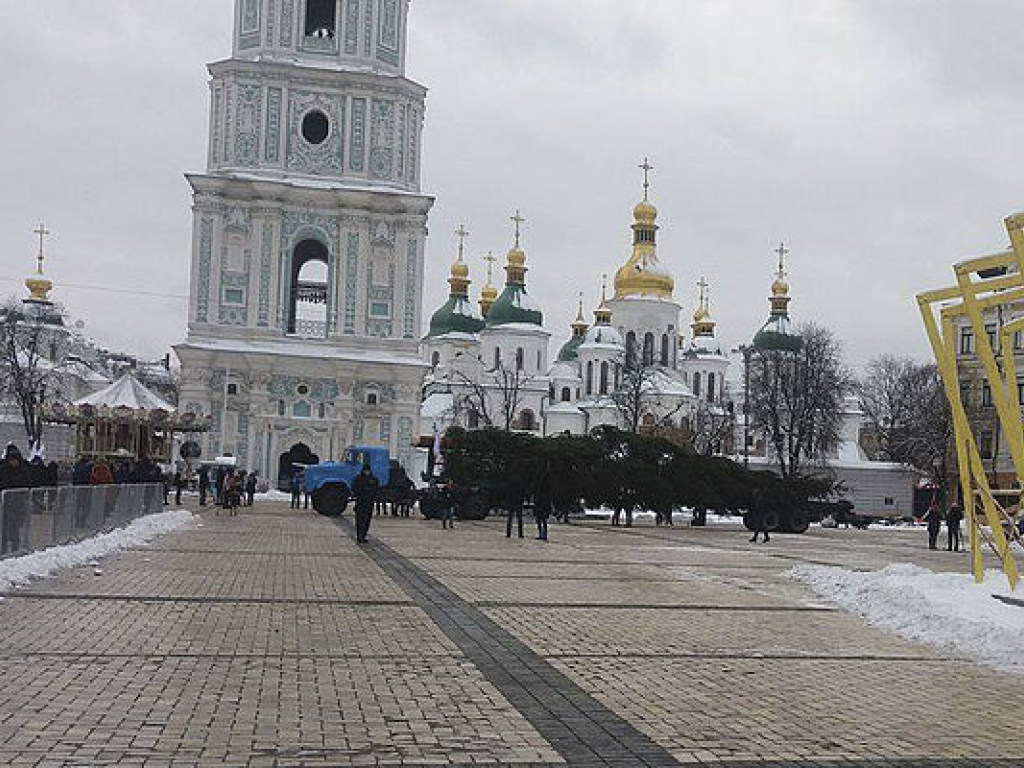 В Киеве начали украшать главную елку страны