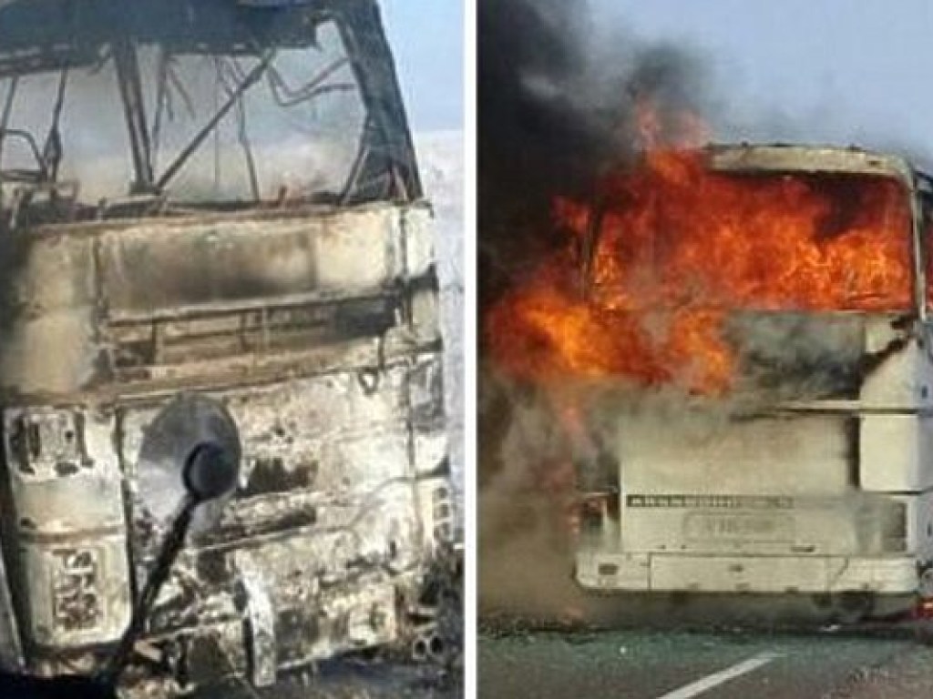 Пожар в автобусе в Казахстане: предварительная версия ЧП &#8212; короткое замыкание (ФОТО)