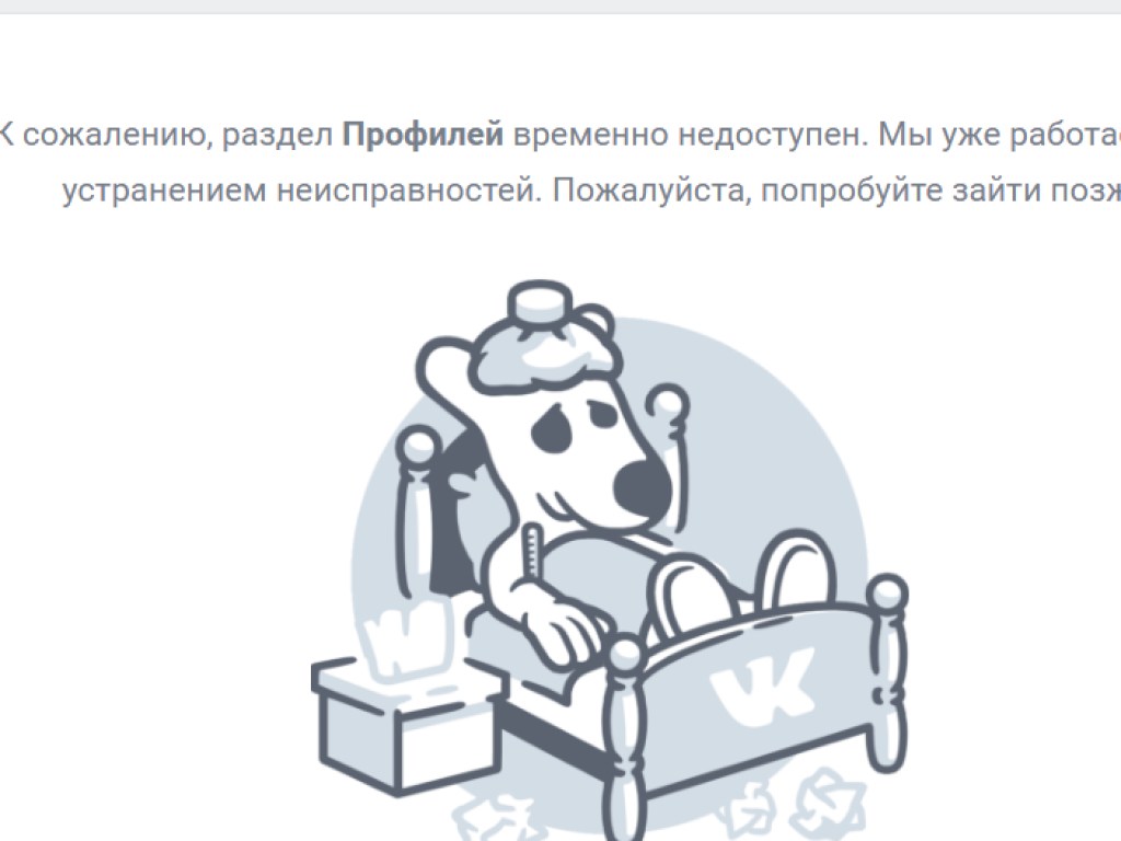 Соцсеть «ВКонтакте» не работает (ФОТО)