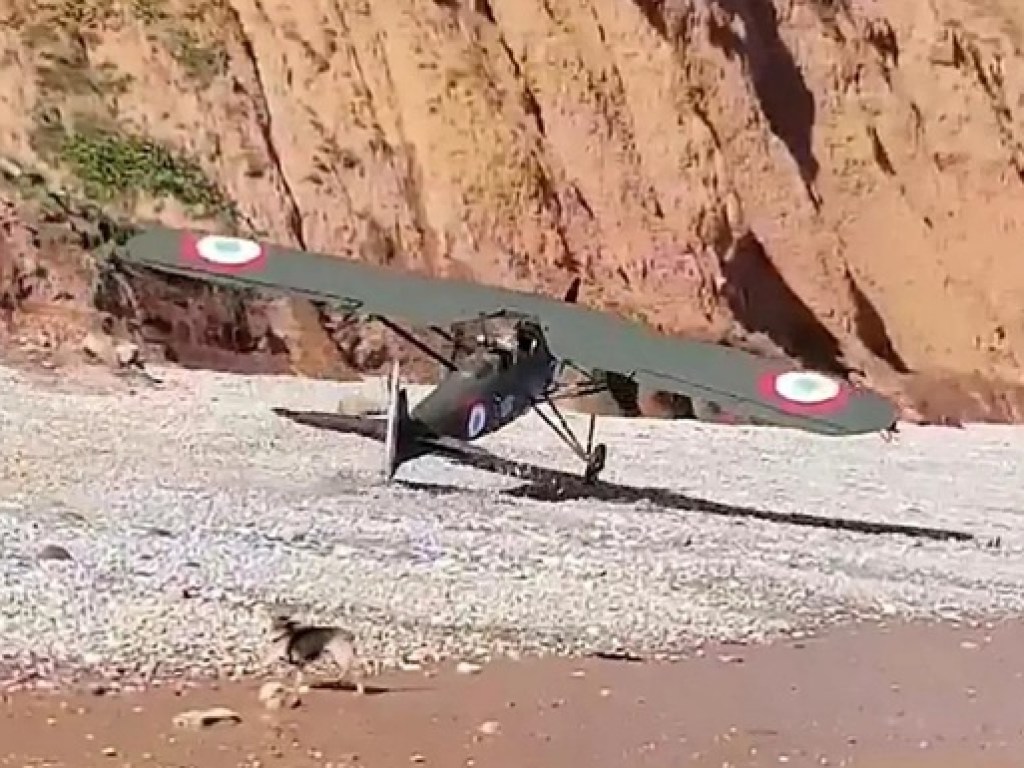В Великобритании самолет Первой мировой войны аварийно сел на пляж (ФОТО)