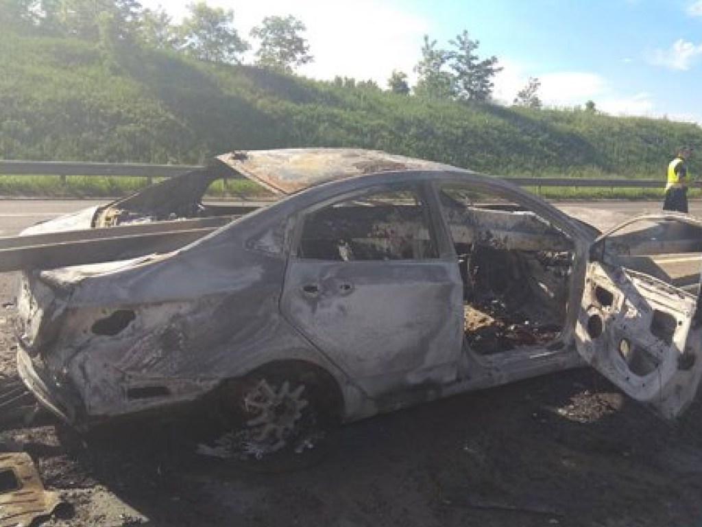 В Николаевской области отбойник «пронзил» Hyundai, автомобиль сгорел (ФОТО)