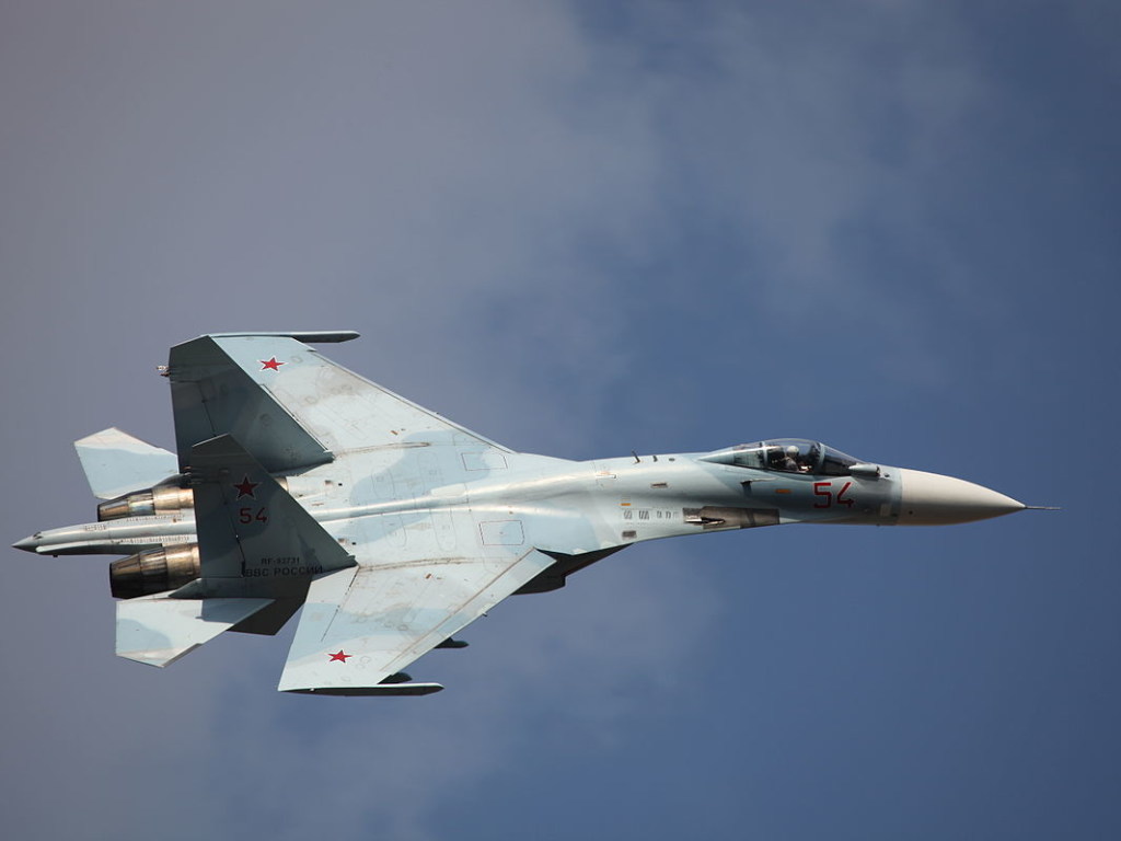 Украинский истребитель Су-27 провел тренировочный полет на международном шоу (ВИДЕО)