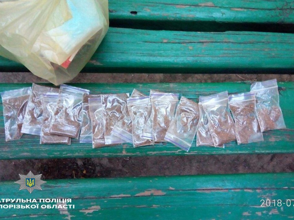 В Запорожье закладчик пытался спрятать наркотики в мусор (ФОТО)