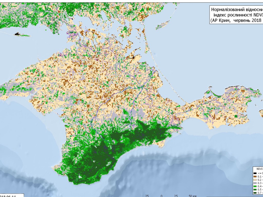 Космическая съемка показала уменьшение растительного покрова в Крыму (ФОТО)