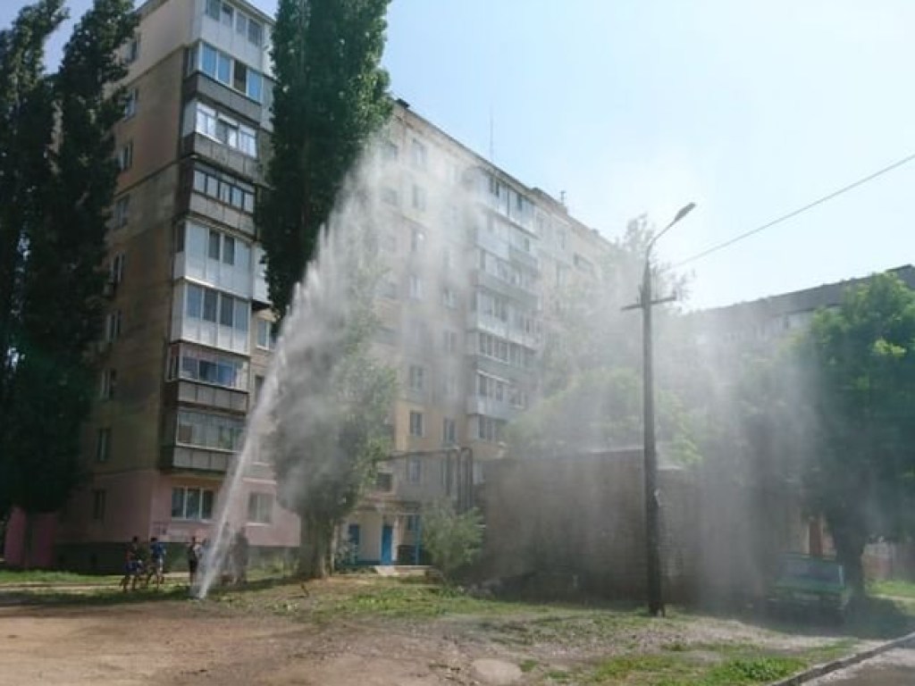 Прорыв водопровода в Николаеве: во дворе бьет фонтан из-под земли (ФОТО, ВИДЕО)