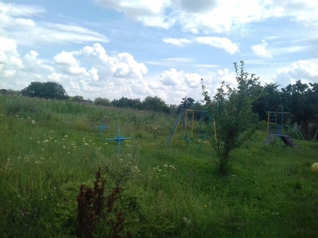 В Одесской области на кладбище обстроили детскую площадку (ФОТО)