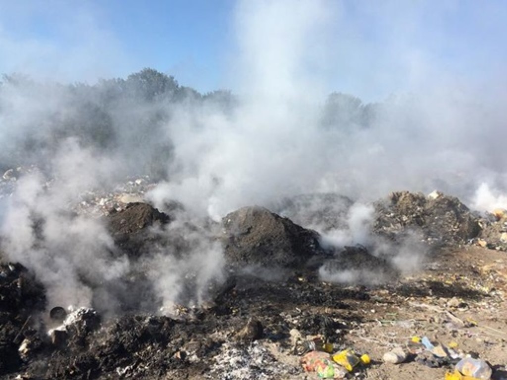Под Полтавой горит свалка твердых бытовых отходов (ФОТО)