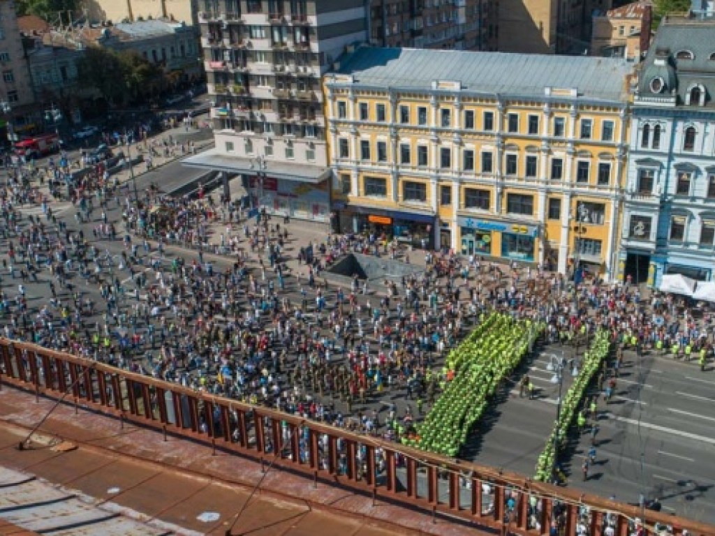 Военный парад в Киеве: фото с высоты птичьего полёта