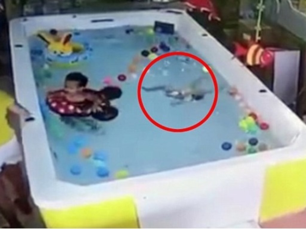 В Китае мать увлеклась смартфоном и не заметила, как тонет в бассейне её дочь (ФОТО)