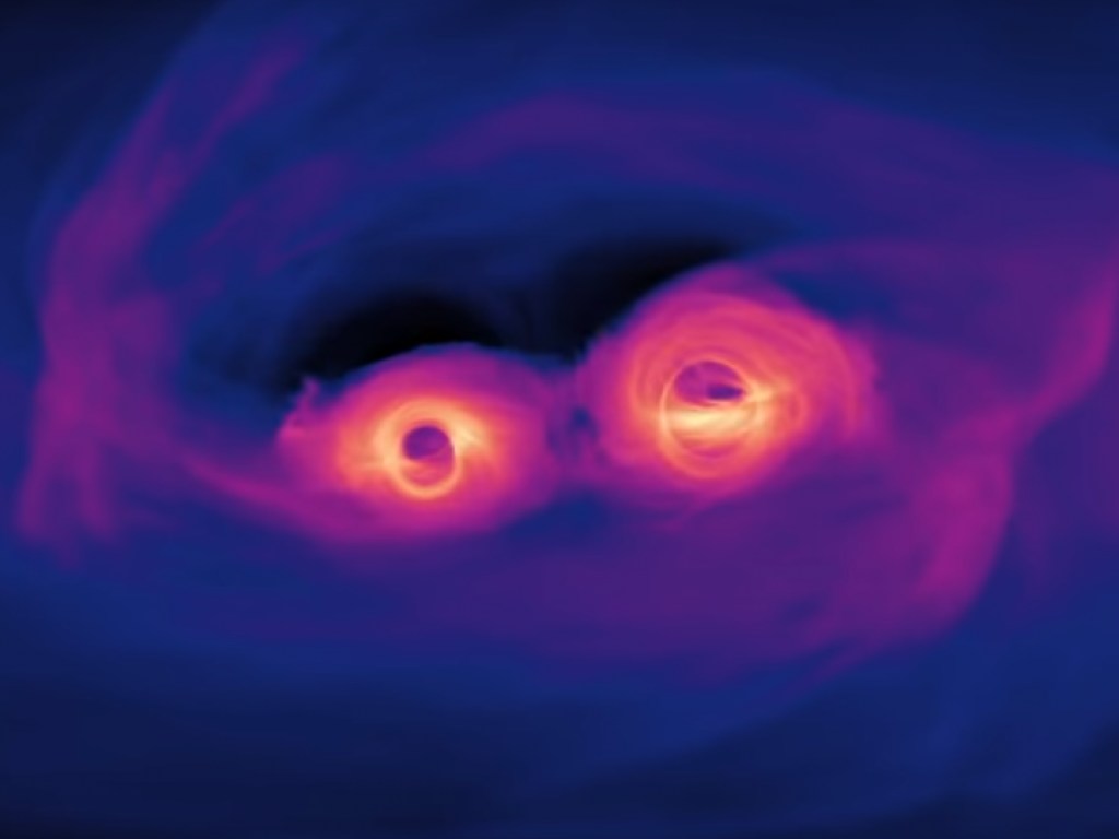 NASA смоделировало столкновение двух массивных черных дыр (ВИДЕО) 