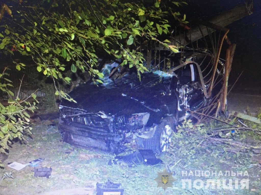 На Закарпатье Skoda снесла электроопору и забор: двое погибли (ФОТО)