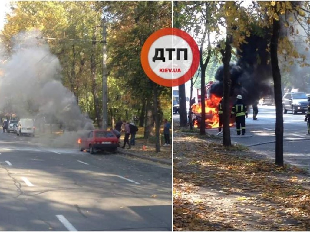 В Киеве внезапно воспламенился автомобиль (ФОТО)