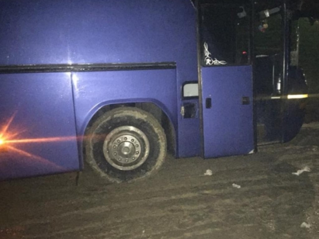 Ночное ЧП: Рейсовый автобус из Польши в Украину увяз в болоте (ФОТО)