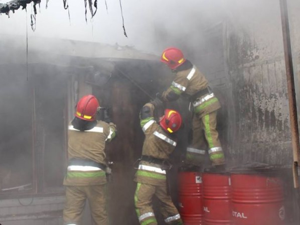 В Голосеевском районе столицы произошел пожар на СТО: сгорели семь автомобилей (ФОТО)