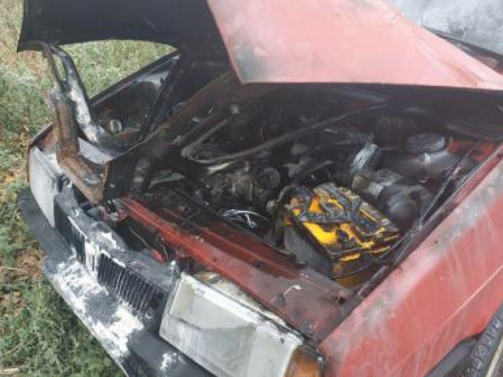 На трассе в Винницкой области загорелся автомобиль (ФОТО)