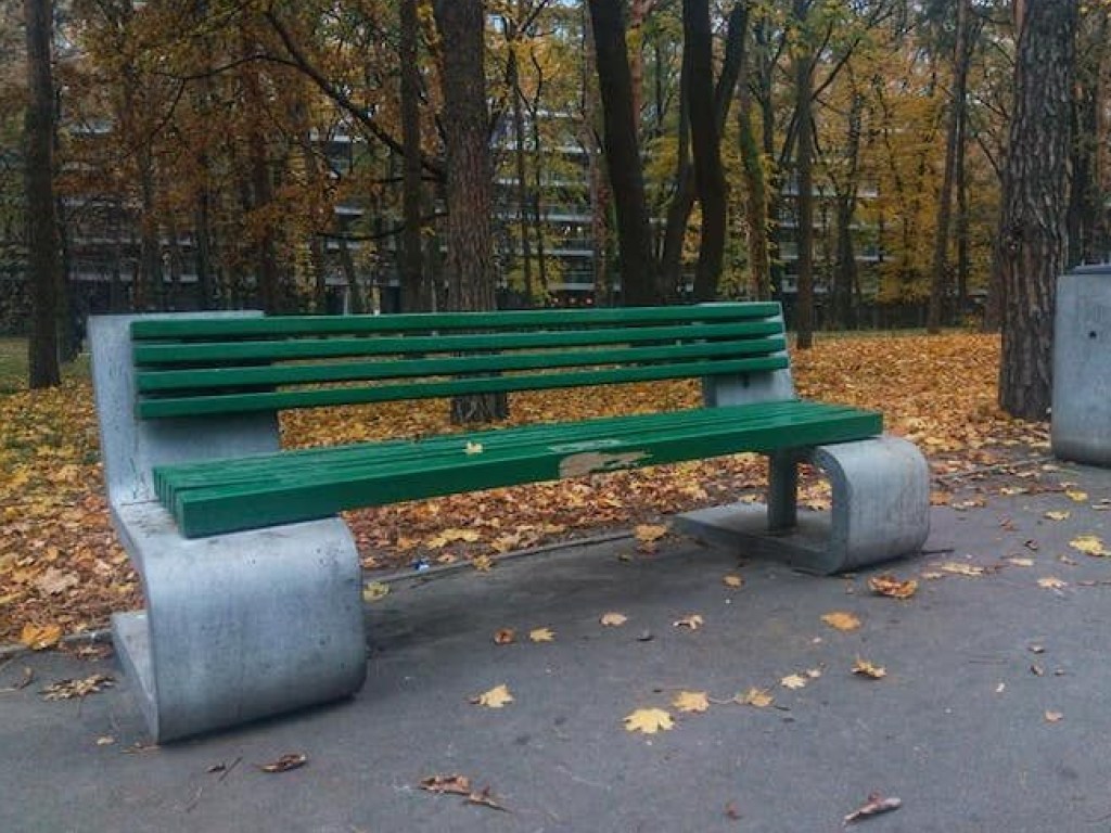 Коммунальщики испортили дизайнерские скамейки в столичном парке (ФОТО)