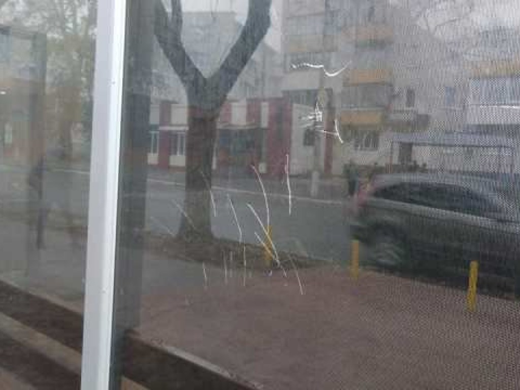 В Кременчуге вандалы повредили новую остановку с Wi-Fi (ФОТО)
