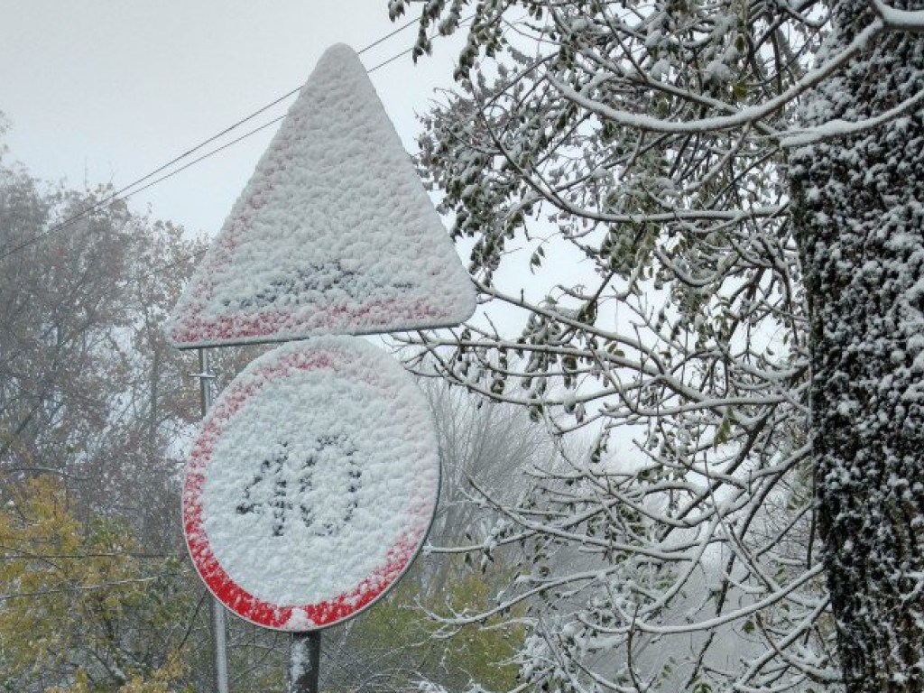 Дороги Крыма засыпало мокрым снегом (ФОТО)