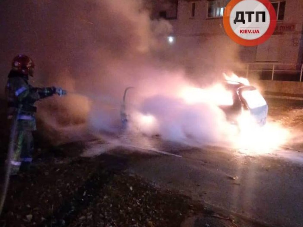 В Святошинском районе Киева сгорел автомобиль Renault (ФОТО)