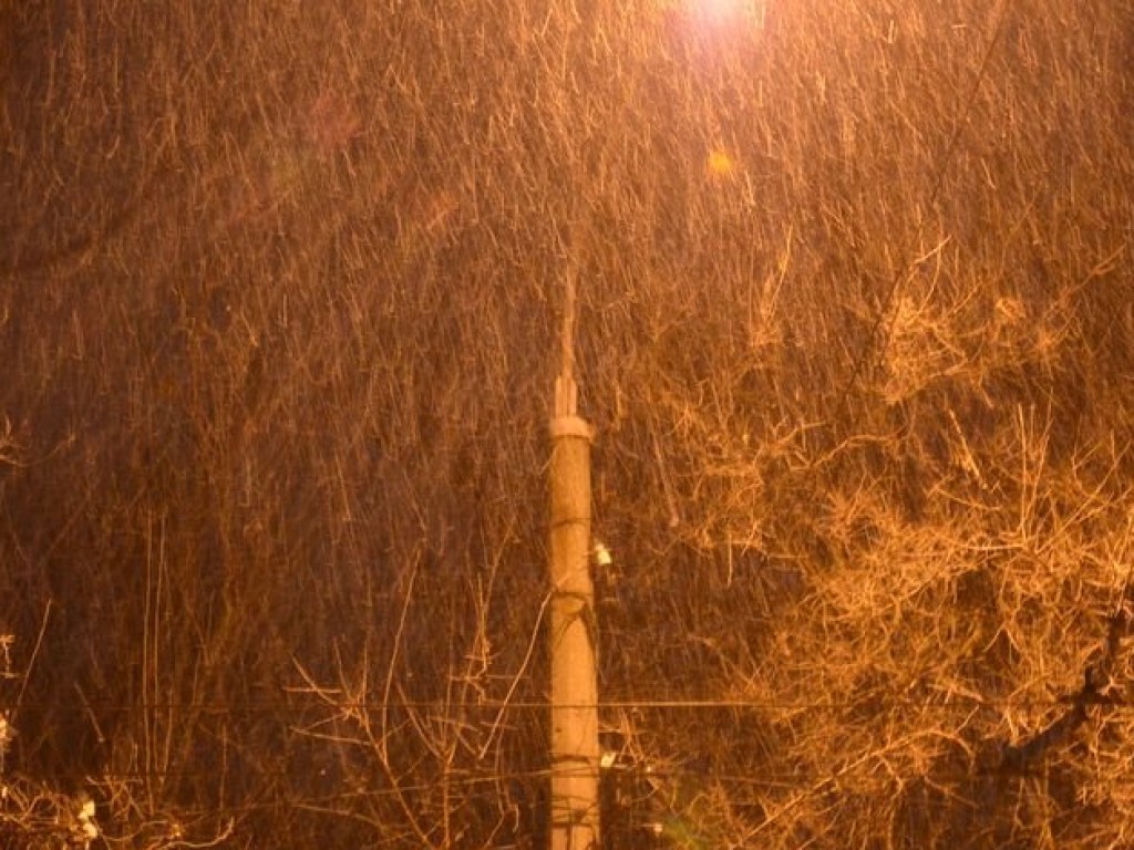 В Николаеве начался мощный снегопад (ВИДЕО)