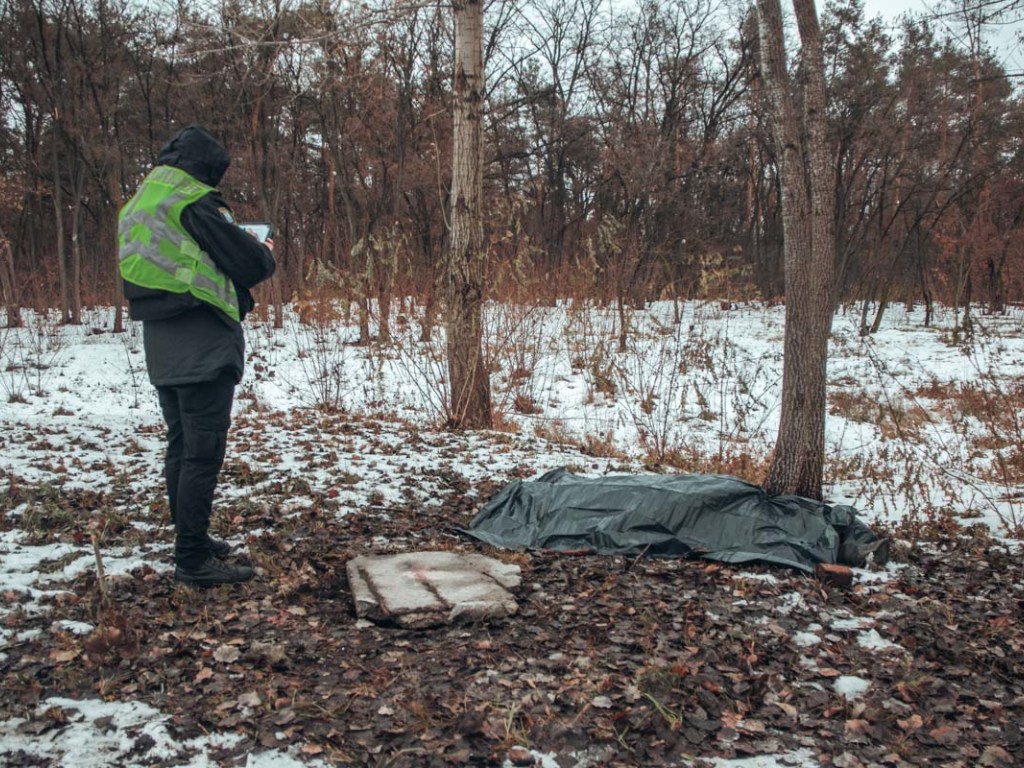 В Киеве в лесополосе обнаружили окоченевший труп мужчины (ФОТО, ВИДЕО)