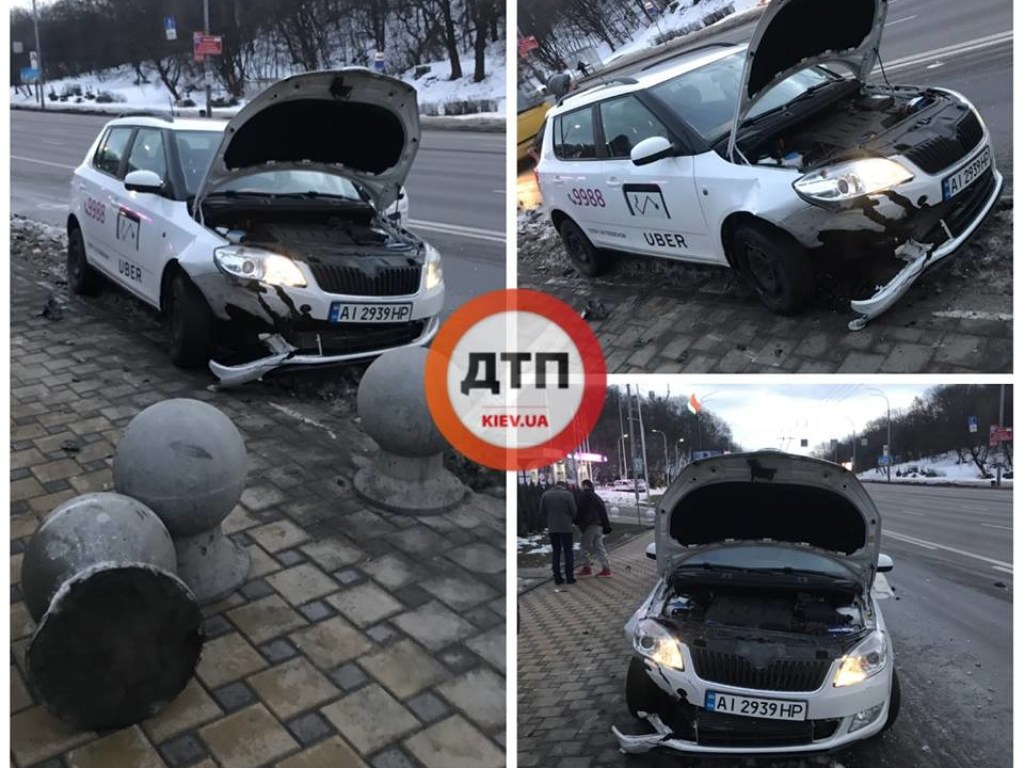В Киеве водитель Uber заснул за рулем и попал в ДТП возле элитной АЗС (ФОТО)