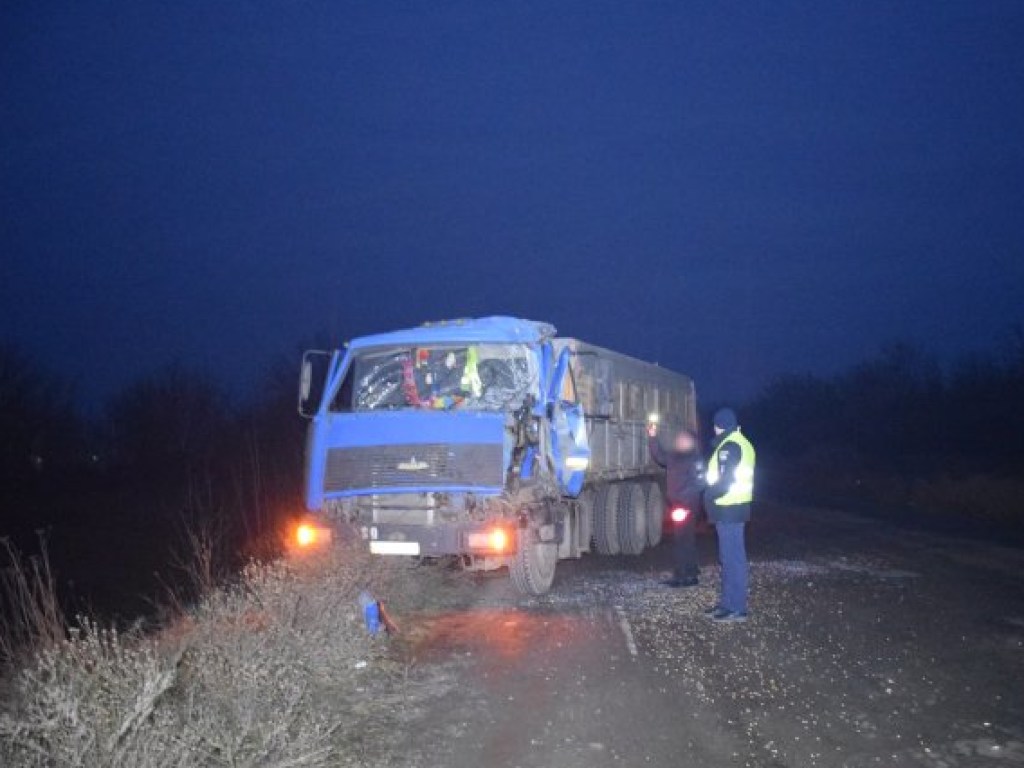 Под Николаевом столкнулись два грузовика с зерном (ФОТО)