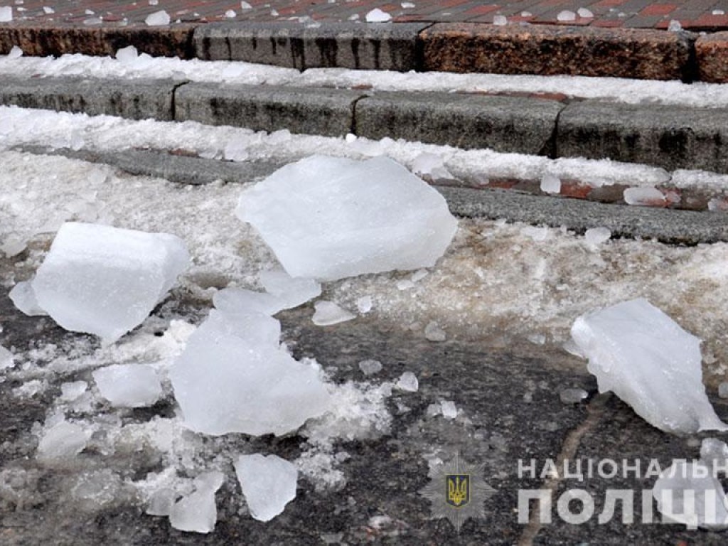 В Полтаве огромная глыба льда с крыши серьезно травмировала ребенка (ФОТО)