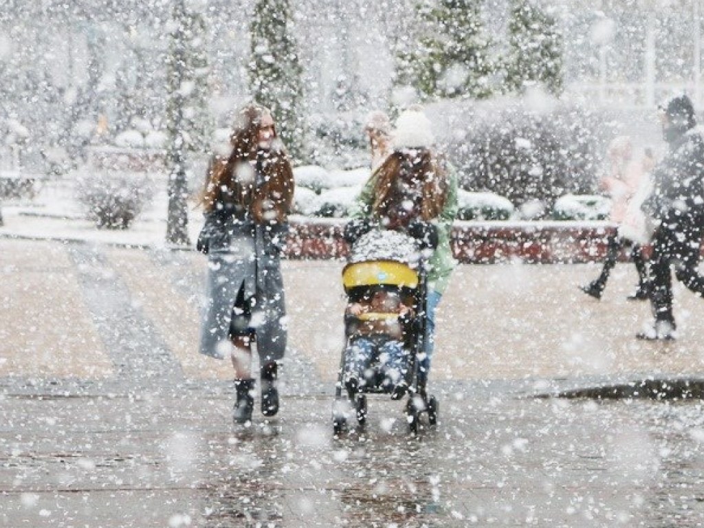 В Виннице начался мартовский снегопад: местные жители достали зонтики (ФОТО)
