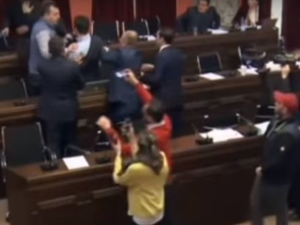 Грузинские депутаты устроили драку в парламенте (ВИДЕО)