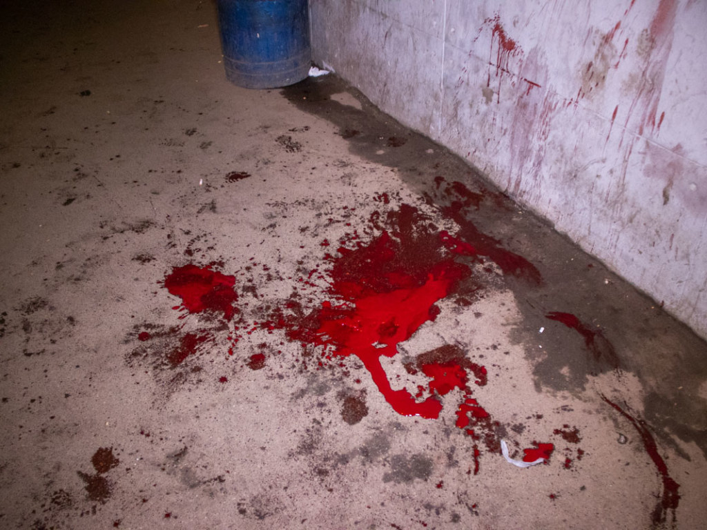 Асфальт залит кровью: в Киеве буйного мужчину увезли в больницу с кровопотерей (ФОТО, ВИДЕО)