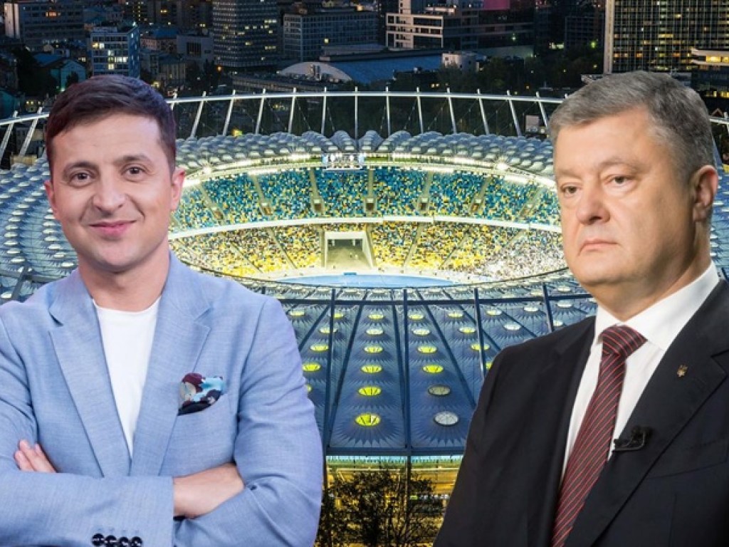 На «Олимпийском» запели песни: перед выходом Порошенко и Зеленского тут появились артисты (ФОТО)