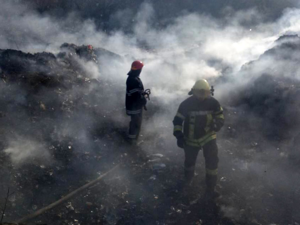 В Днепропетровской области спасатели пять часов тушили мощный пожар на мусорной свалке (ФОТО)