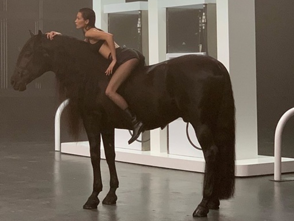 Белла Хадид в нижнем белье оседлала коня для рекламной кампании (ФОТО)