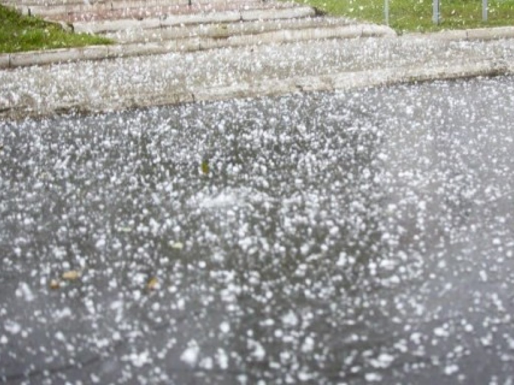 На Житомирскую трассу выпал летний снег (ВИДЕО)