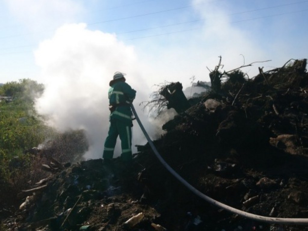 Возле Тернополя произошел масштабный пожар на мусорном полигоне (ФОТО)
