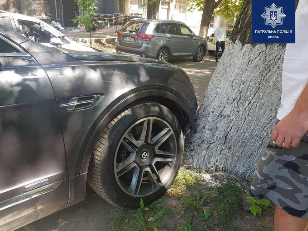 В Киеве лишенный прав водитель Bentley въехал в дерево и уснул (ФОТО)