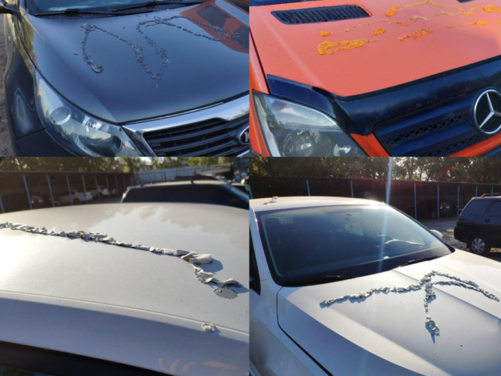 Неизвестный облил кислотой 16 автомобилей на платной стоянке в Днепре (ФОТО)