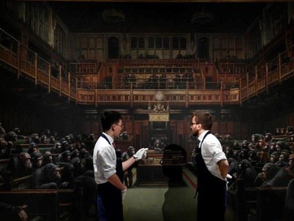 Сатирическую картину Бэнкси о парламенте продали за 12 миллионов долларов (ФОТО)