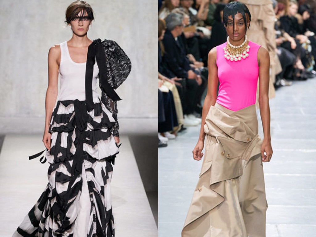 Необъятные платья vs джинсовые юбки: в Париже дизайнеры искали новый образ женщины 3-го тысячелетия (ФОТО)