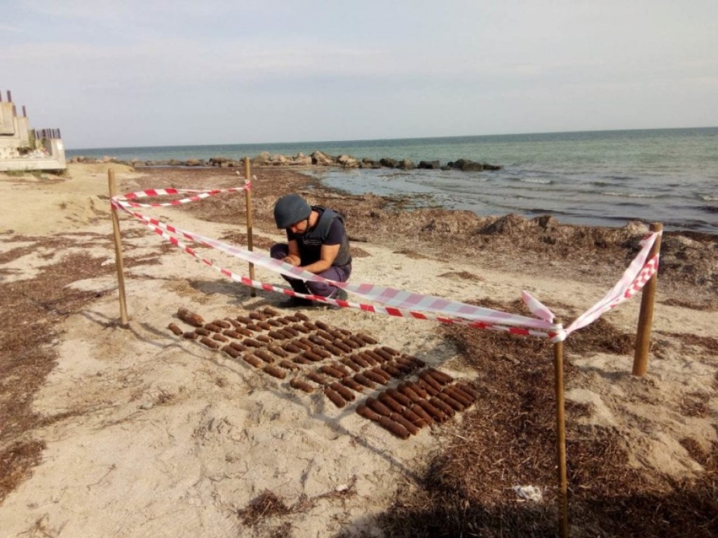На пляже в Геническе нашли боеприпасы (ФОТО)