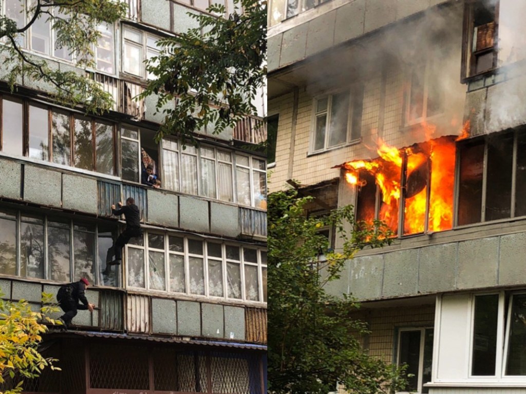Выгорела дотла: в Киеве на Лесном загорелись две квартиры (ФОТО, ВИДЕО)