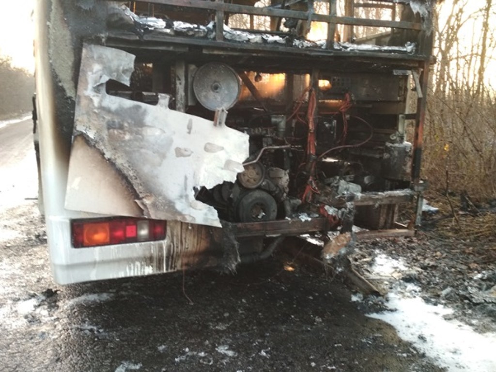 Под Житомиром сгорел рейсовый автобус (ФОТО)