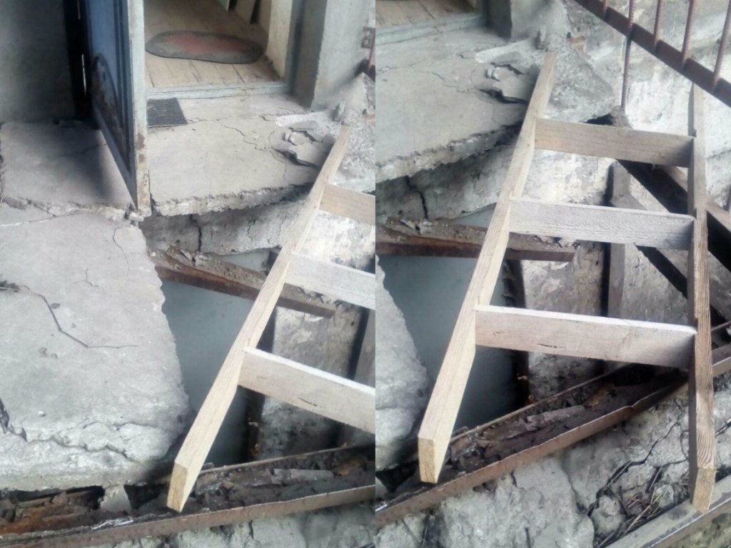 В Днепре рухнула плита в подъезде: женщина провалилась в подвал (ФОТО)