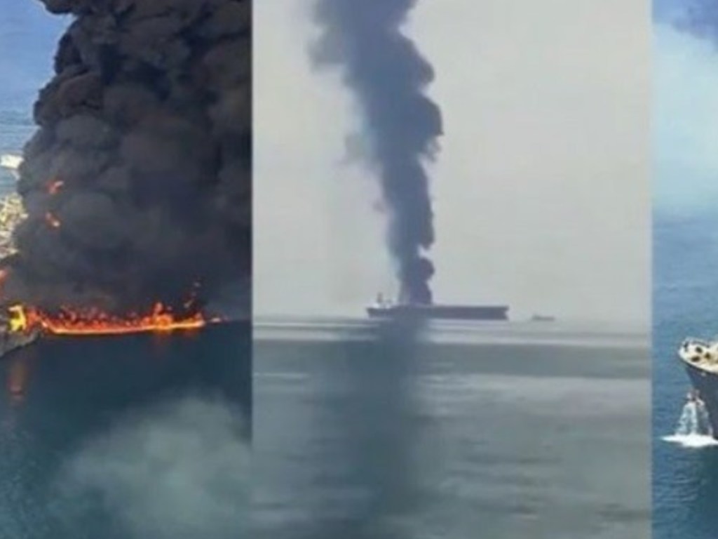 Может обернуться серьезной экологической катастрофой: в Персидском заливе на нефтяном танкере вспыхнул масштабный пожар