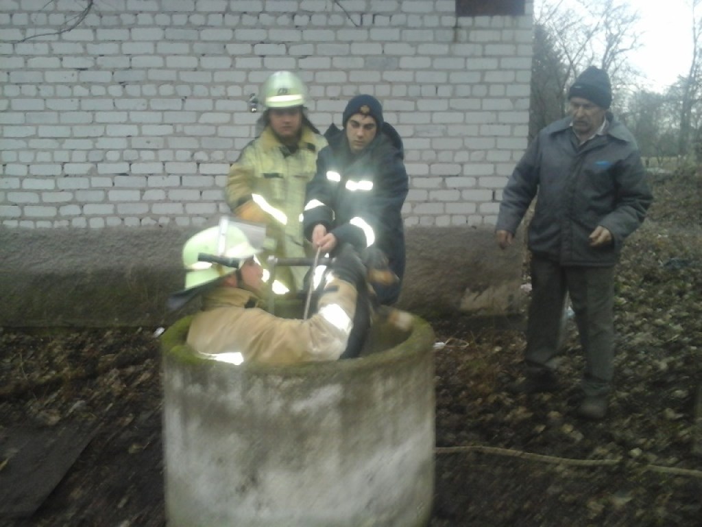 Под Киевом спасатели из колодца вытащили собаку (ФОТО)